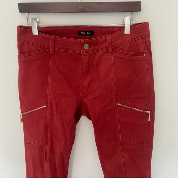 WHBM Hot Cinnamon Ankle Crop Moto Pant with Pockets and Seams Size 8 - Picture 2 of 6